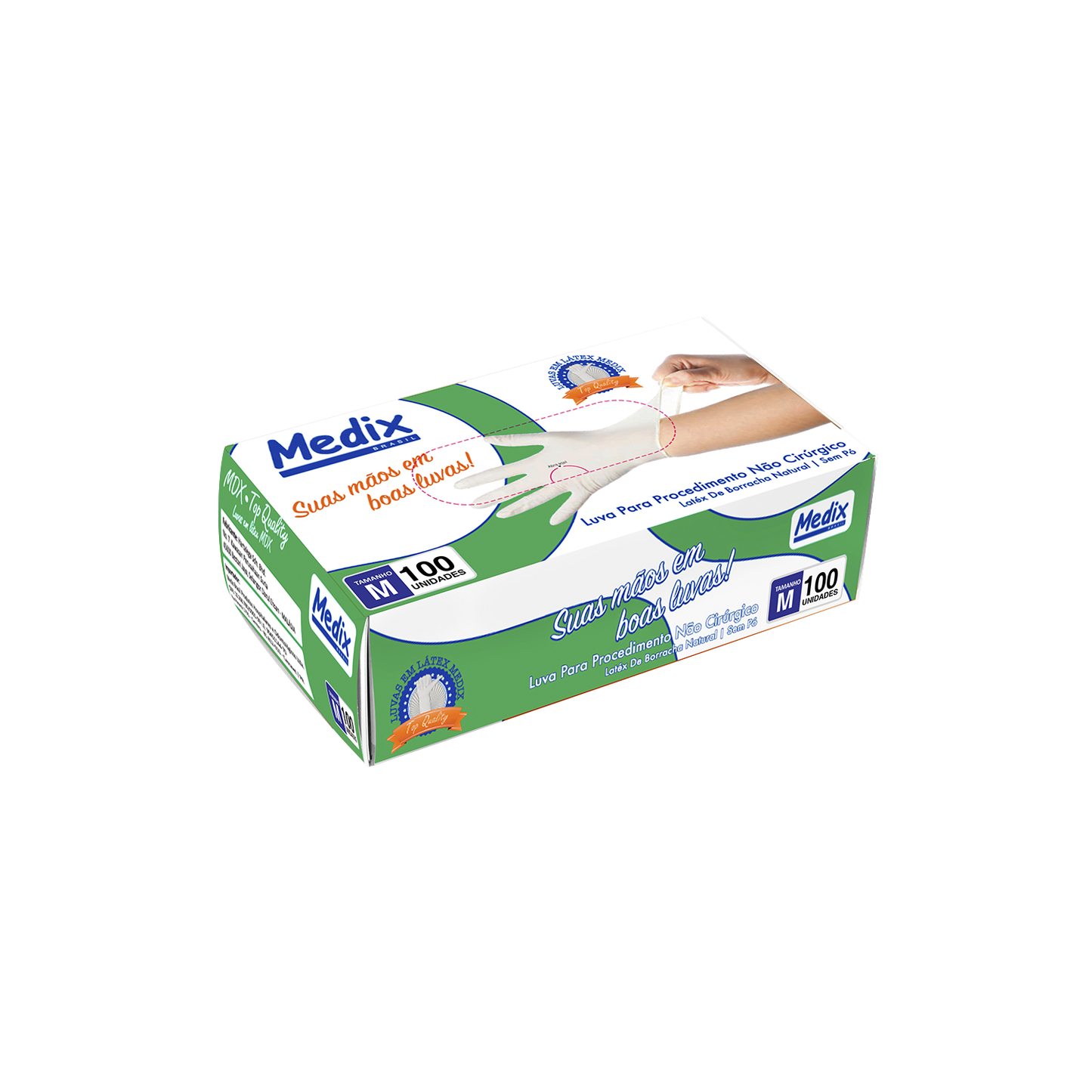 Luva Látex - Sem Pó - (DESCARTÁVEL) - Caixa com 100 un.