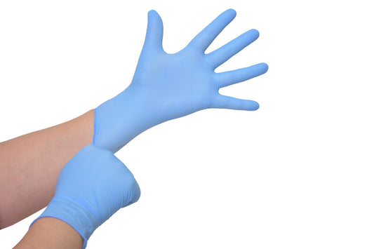 Luva Nitrílica Azul - Sem Pó - (DESCARTÁVEL) - Caixa com 100 un.