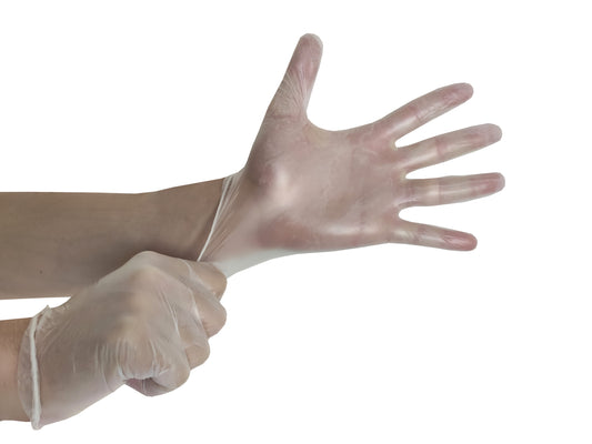 Luva Vinil para Uso Geral - Sem Pó - (DESCARTÁVEL) - Caixa com 100 un.