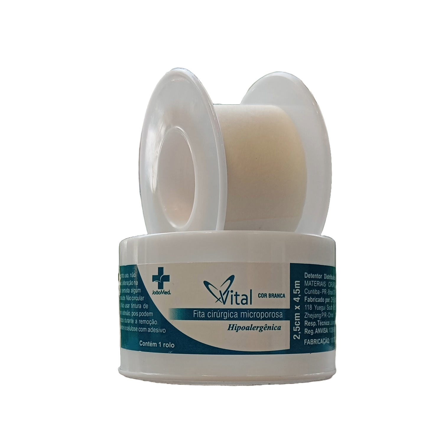 Fita Micropore branca com capa - 25M