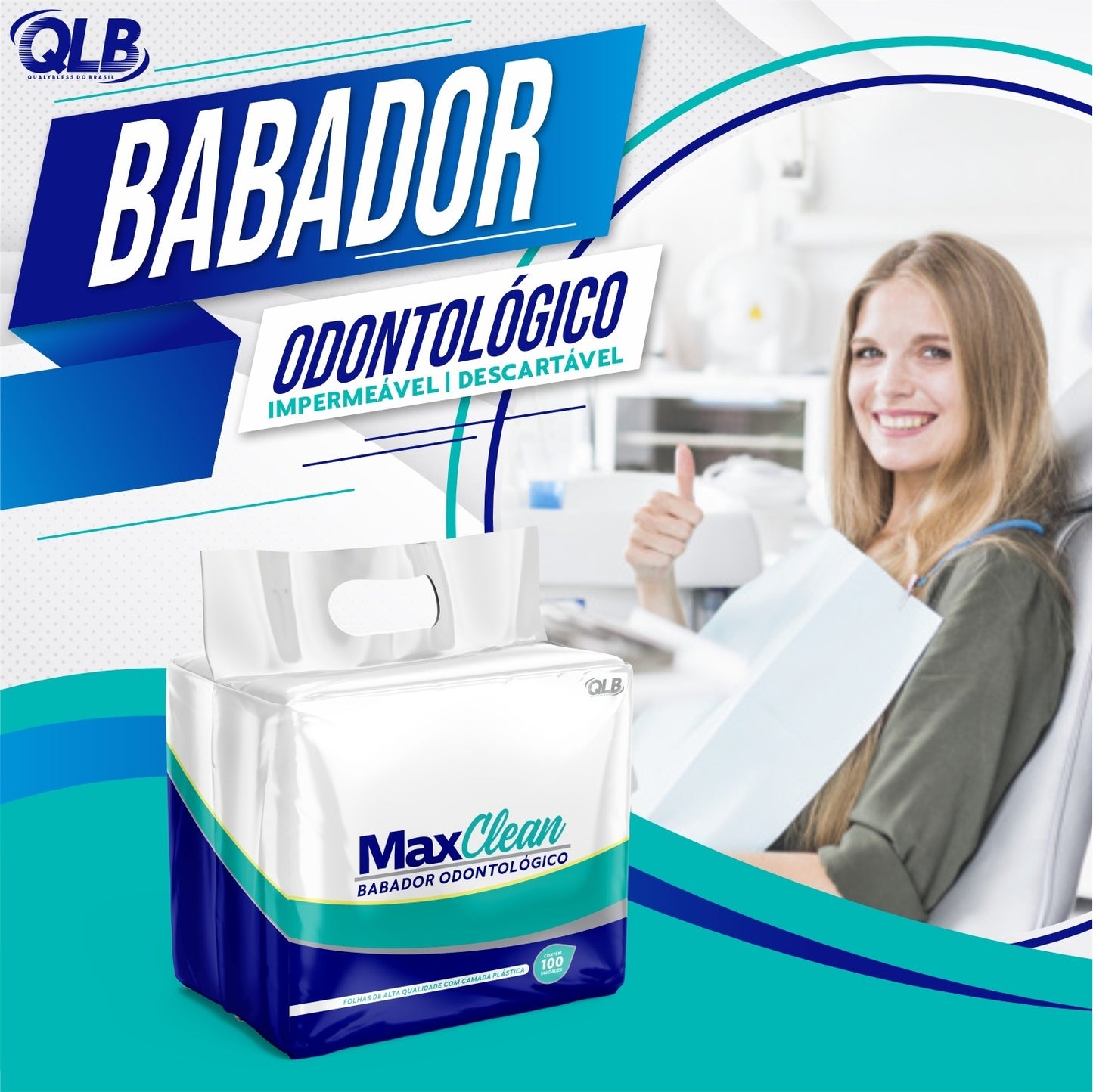Babador Odonto Max Clean Branco. - (DESCARTÁVEL)