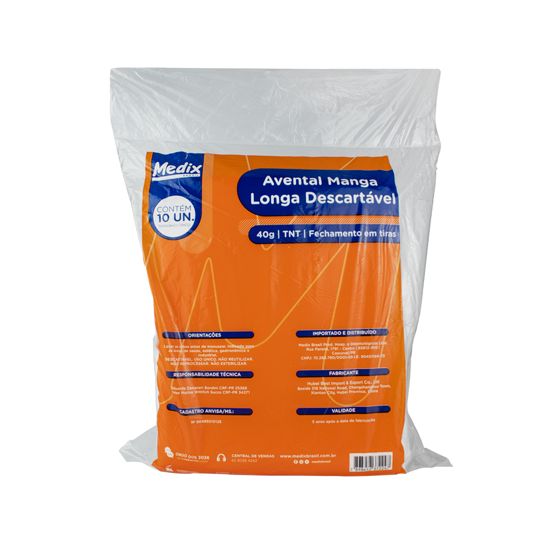 Avental Manga Longa - (DESCARTÁVEL)- Caixa com 10 un.