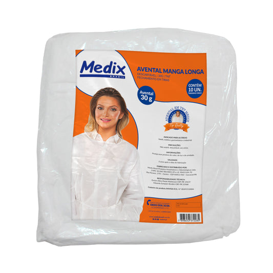 Avental Manga Longa - (DESCARTÁVEL)- Caixa com 10 un.