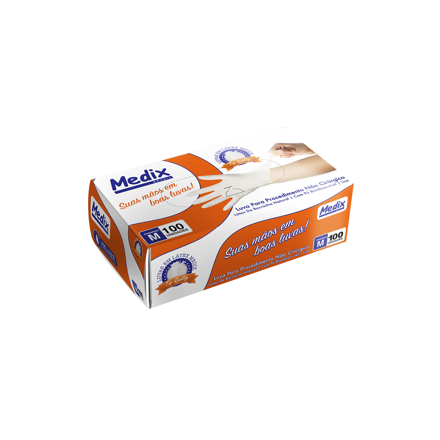 Luva  Látex - Com Pó - (DESCARTÁVEL) - Caixa com 100 un.