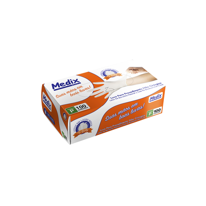 Luva  Látex - Com Pó - (DESCARTÁVEL) - Caixa com 100 un.