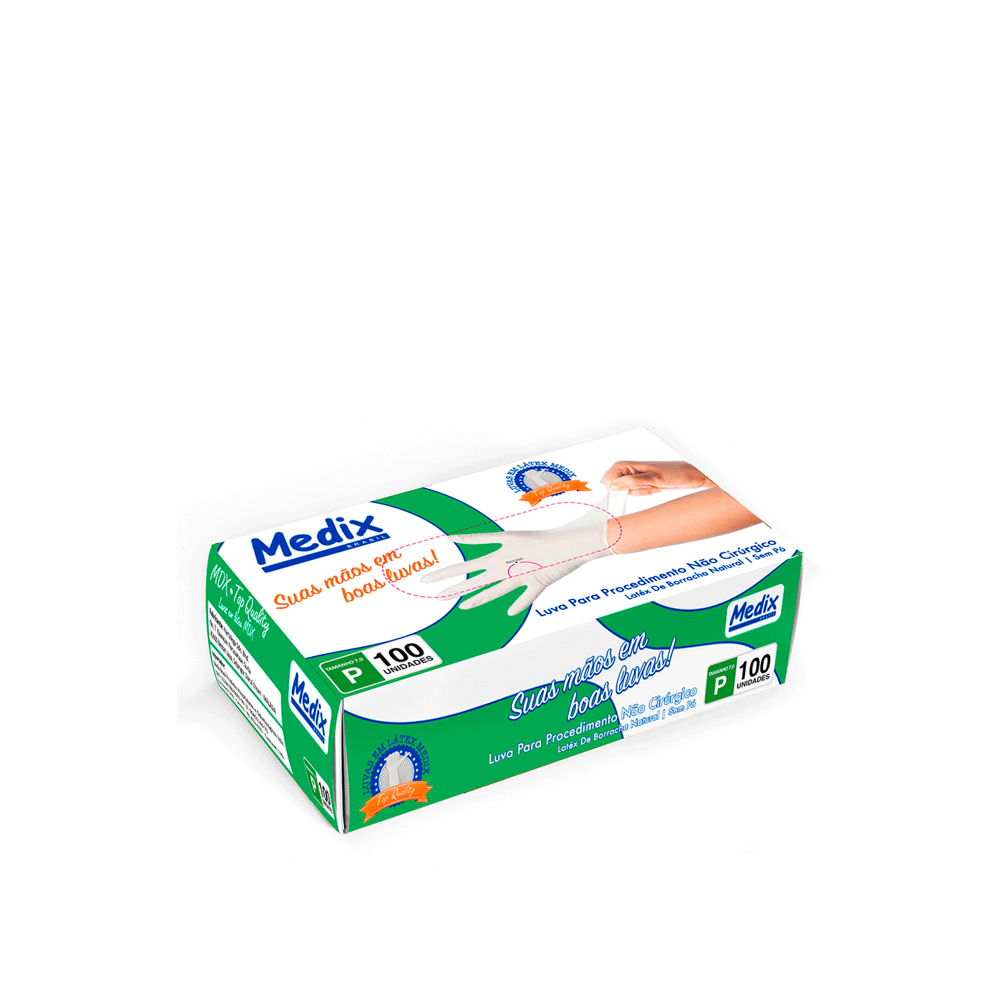 Luva  Látex - Sem Pó - (DESCARTÁVEL) - Caixa com 100 un.