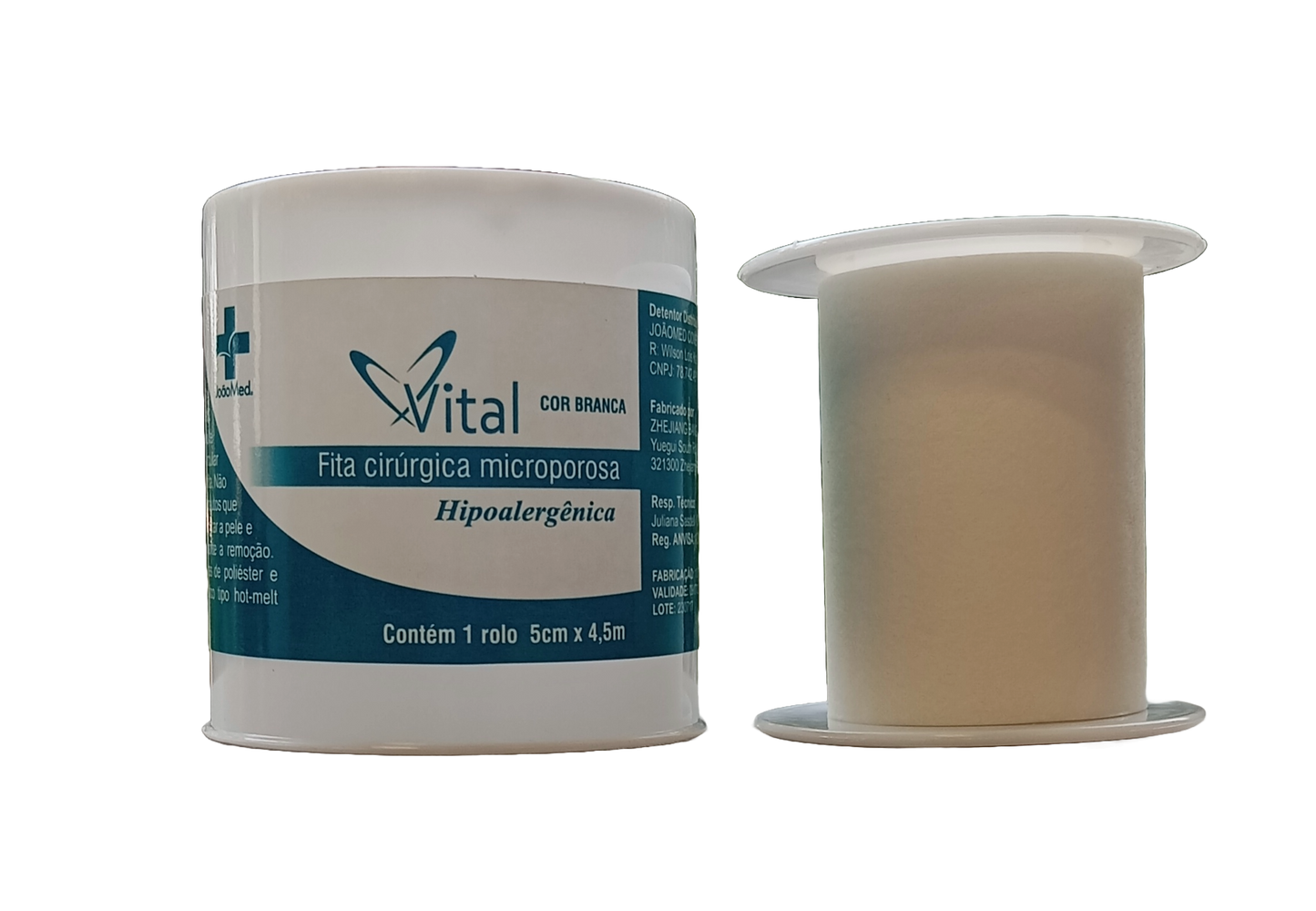 Fita Micropore branca com capa - 50M