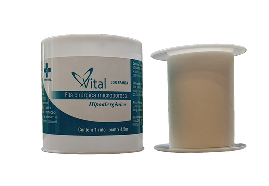 Fita Micropore branca com capa - 50M