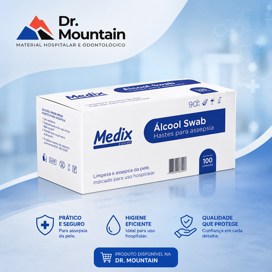 Álcool Swab – 70% – 100 Unidades – Medix Brasil