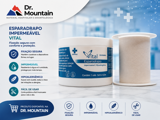 Fita Micropore branca com capa - 50M