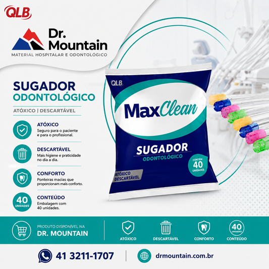 Dreno de Sucção Maxclean (DESCARTÁVEL) - Pacote com 40 uni.