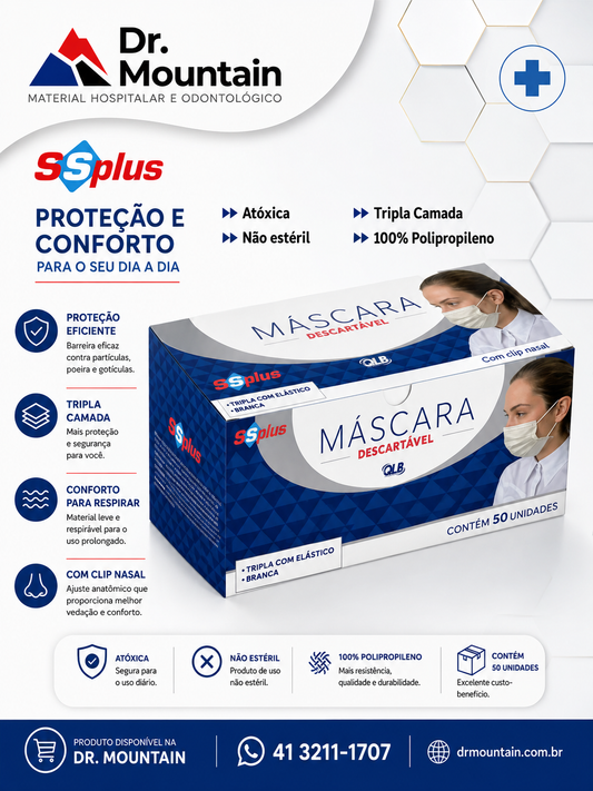 Mascara Tripla Branca - SS Plus - (DESCARTÁVEL)
