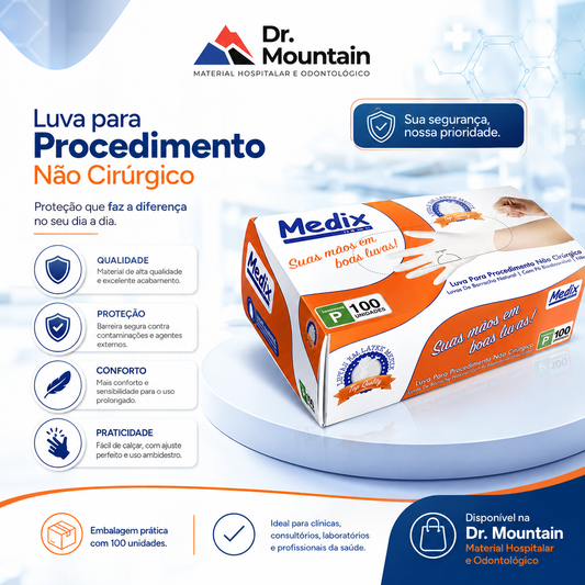 Luva  Látex - Com Pó - (DESCARTÁVEL) - Caixa com 100 un.