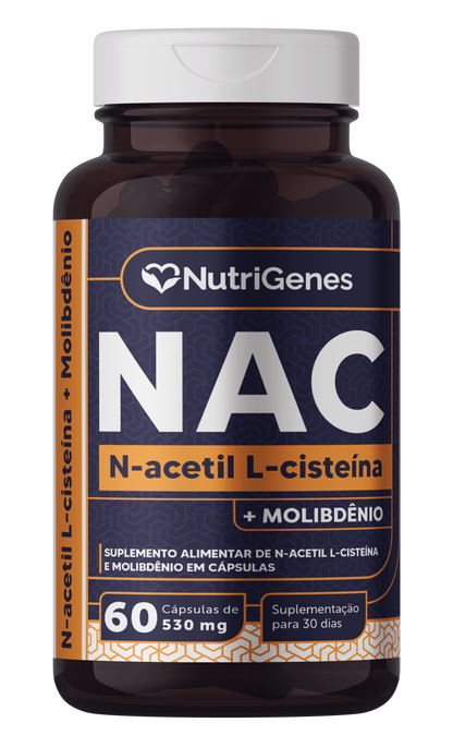 NAC (N-Acetil L-Cisteína) + Molibdênio – 60 CÁPSULAS
