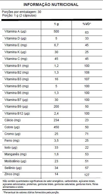MULTIVITAMINAS A-Z 60 CÁPSULAS