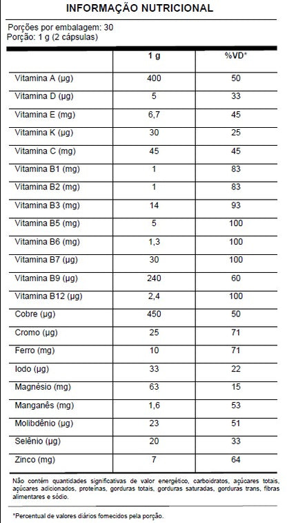 MULTIVITAMÍNICO MULHERES 60 CÁPSULAS