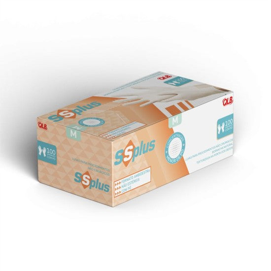 Luva Latex - SSPLUS - Com pó